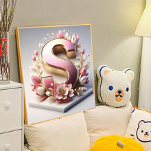 Load image into Gallery viewer, Diamond Painting - Full Round - pink flower letters (40*40CM)
