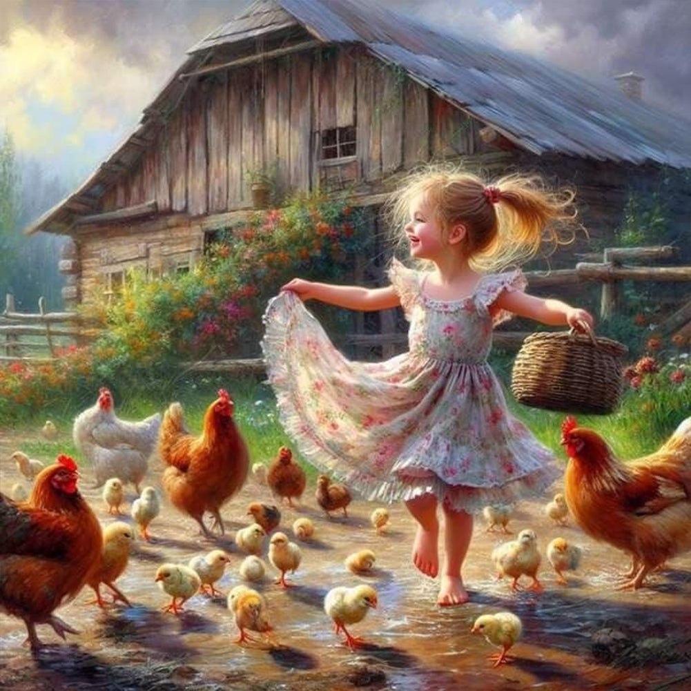 Diamond Painting - Full Round - farm kid (30*30CM)