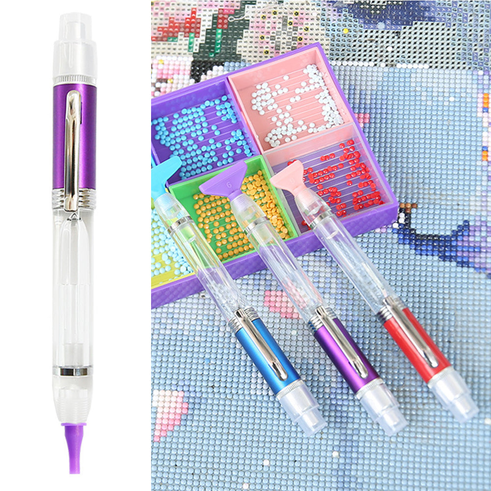 13cm Diamond Painting Pen with 6 Tips LED Light Diamond Art Pen Kit (Purple)
