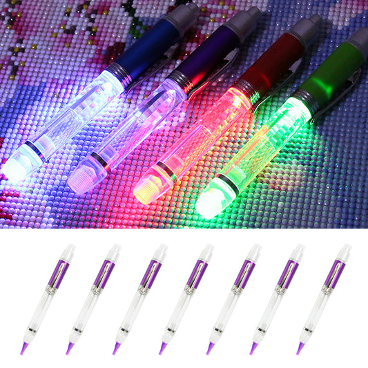 13cm Diamond Painting Pen with 6 Tips LED Light Diamond Art Pen Kit (Purple)