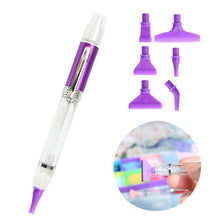 Load image into Gallery viewer, 13cm Diamond Painting Pen with 6 Tips LED Light Diamond Art Pen Kit (Purple)
