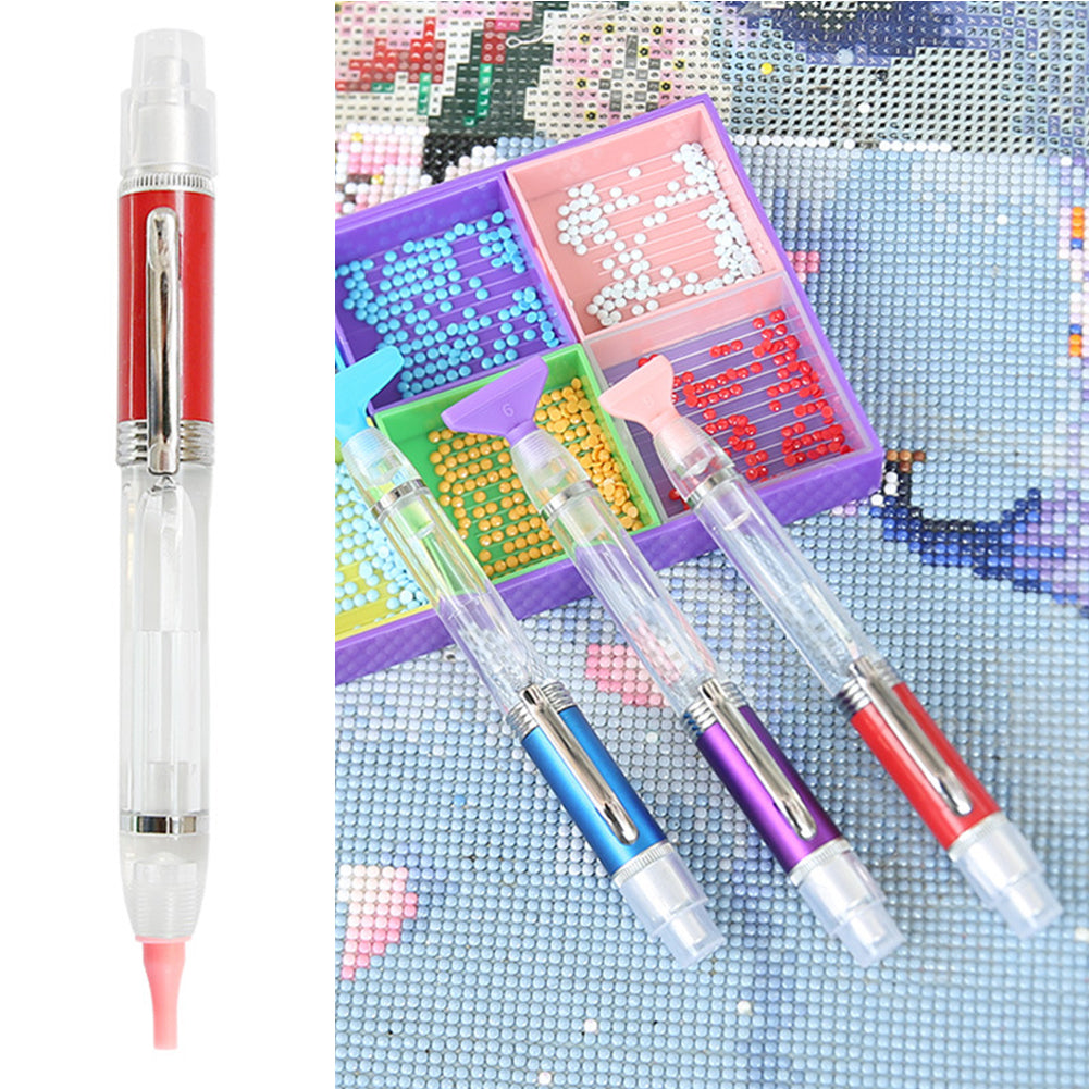 13cm Diamond Painting Pen with 6 Tips LED Light Diamond Art Pen Kit (Red)