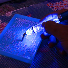 Load image into Gallery viewer, 13cm Diamond Painting Pen with 6 Tips LED Light Diamond Art Pen Kit (Blue)
