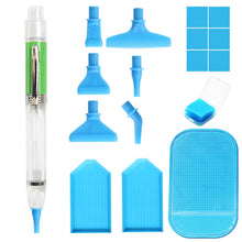 Load image into Gallery viewer, 13cm Diamond Painting Pen with 6 Tips LED Light Diamond Art Pen Kit (Green)
