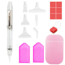 Load image into Gallery viewer, 13cm Diamond Painting Pen with 6 Tips LED Light Diamond Art Pen Kit (Silver)
