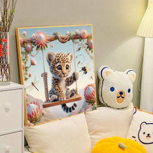 Load image into Gallery viewer, Diamond Painting - Full Round - Leopard on a swing (40*40CM)
