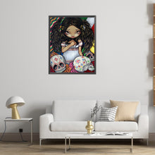 Load image into Gallery viewer, AB Diamond Painting - Full Round - Fluffy brunette girl (40*50CM)
