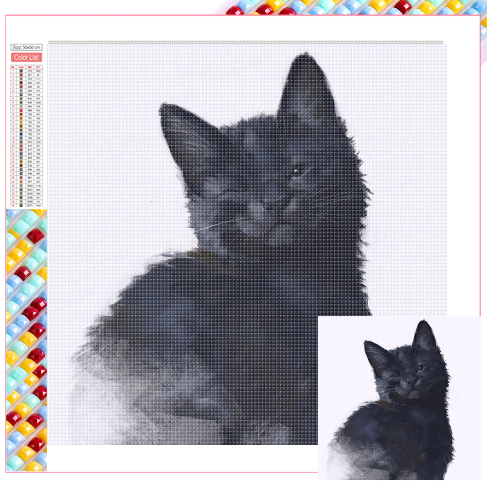 Diamond Painting - Full Square - black cat (50*50CM)