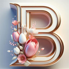 Load image into Gallery viewer, Diamond Painting - Full Round - Pink flower letter B (30*30CM)
