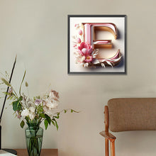 Load image into Gallery viewer, Diamond Painting - Full Round - Pink flower letter E (30*30CM)
