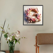 Load image into Gallery viewer, Diamond Painting - Full Round - pink flower letter G (30*30CM)
