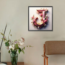 Load image into Gallery viewer, Diamond Painting - Full Round - Pink flower letter J (30*30CM)

