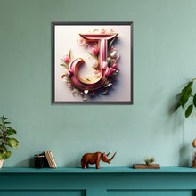 Load image into Gallery viewer, Diamond Painting - Full Round - Pink flower letter J (30*30CM)
