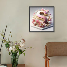 Load image into Gallery viewer, Diamond Painting - Full Round - pink flower letter S (30*30CM)
