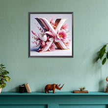 Load image into Gallery viewer, Diamond Painting - Full Round - pink flower letter S (30*30CM)
