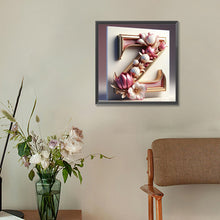 Load image into Gallery viewer, Diamond Painting - Full Round - Pink flower letter Z (30*30CM)
