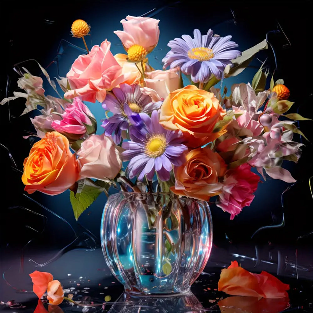 Diamond Painting - Full Round - vase bouquet (30*30CM)