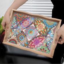 Load image into Gallery viewer, Wooden Mandala 5D DIY Diamond Painting Serving Tray with Handle for Home Decor

