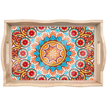Load image into Gallery viewer, Wooden Mandala 5D DIY Diamond Painting Serving Tray with Handle for Home Decor
