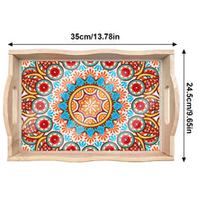 Load image into Gallery viewer, Wooden Mandala 5D DIY Diamond Painting Serving Tray with Handle for Home Decor
