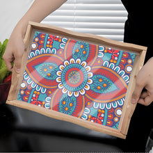 Load image into Gallery viewer, Wooden Mandala 5D DIY Diamond Painting Serving Tray with Handle for Home Decor
