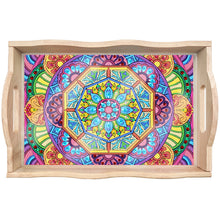 Load image into Gallery viewer, Wooden Mandala 5D DIY Diamond Painting Serving Tray with Handle for Home Decor
