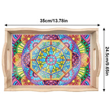 Load image into Gallery viewer, Wooden Mandala 5D DIY Diamond Painting Serving Tray with Handle for Home Decor
