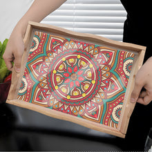 Load image into Gallery viewer, Wooden Mandala 5D DIY Diamond Painting Serving Tray with Handle for Home Decor
