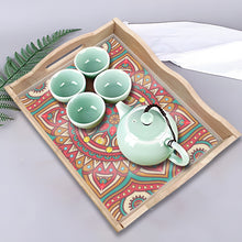 Load image into Gallery viewer, Wooden Mandala 5D DIY Diamond Painting Serving Tray with Handle for Home Decor
