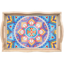 Load image into Gallery viewer, Wooden Mandala 5D DIY Diamond Painting Serving Tray with Handle for Home Decor

