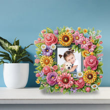 Load image into Gallery viewer, Special Shape Floral Diamond Painting Photo Frame Kits Bedroom Table Decor
