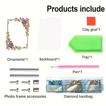 Load image into Gallery viewer, Special Shape Floral Diamond Painting Photo Frame Kits Bedroom Table Decor
