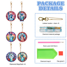 Load image into Gallery viewer, 6Pcs Double Side Optimistic Old Lady Diamond Art Craft Keychain DIY Crafts Decor
