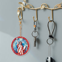 Load image into Gallery viewer, 6Pcs Double Side Optimistic Old Lady Diamond Art Craft Keychain DIY Crafts Decor
