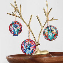 Load image into Gallery viewer, 6Pcs Double Side Optimistic Old Lady Diamond Art Craft Keychain DIY Crafts Decor
