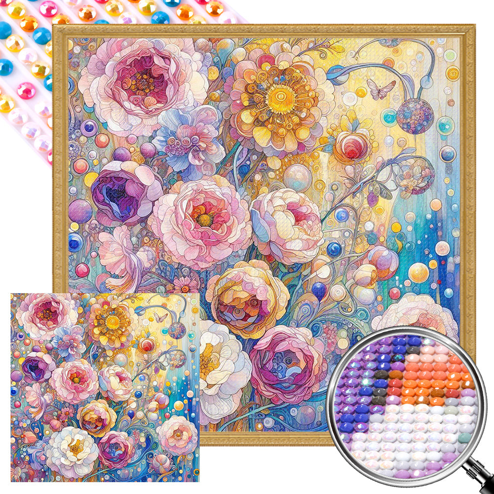 AB Diamond Painting - Full Round - pink rose (40*40CM)