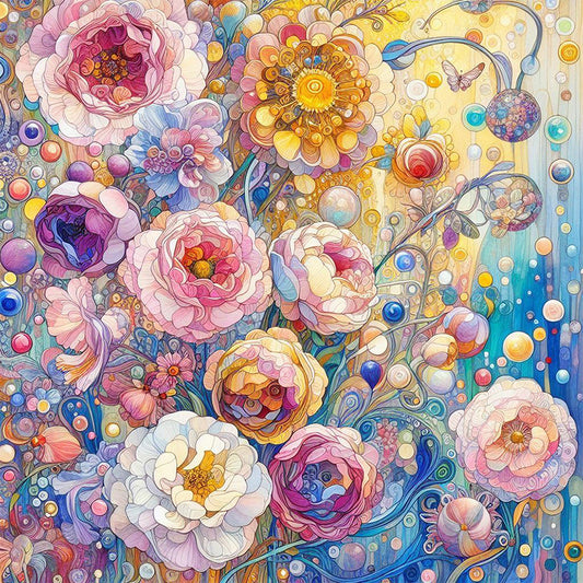 AB Diamond Painting - Full Round - pink rose (40*40CM)