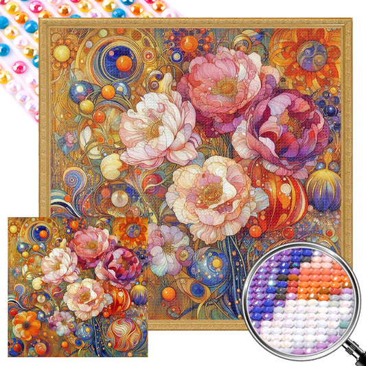 AB Diamond Painting - Full Round - retro floral (40*40CM)