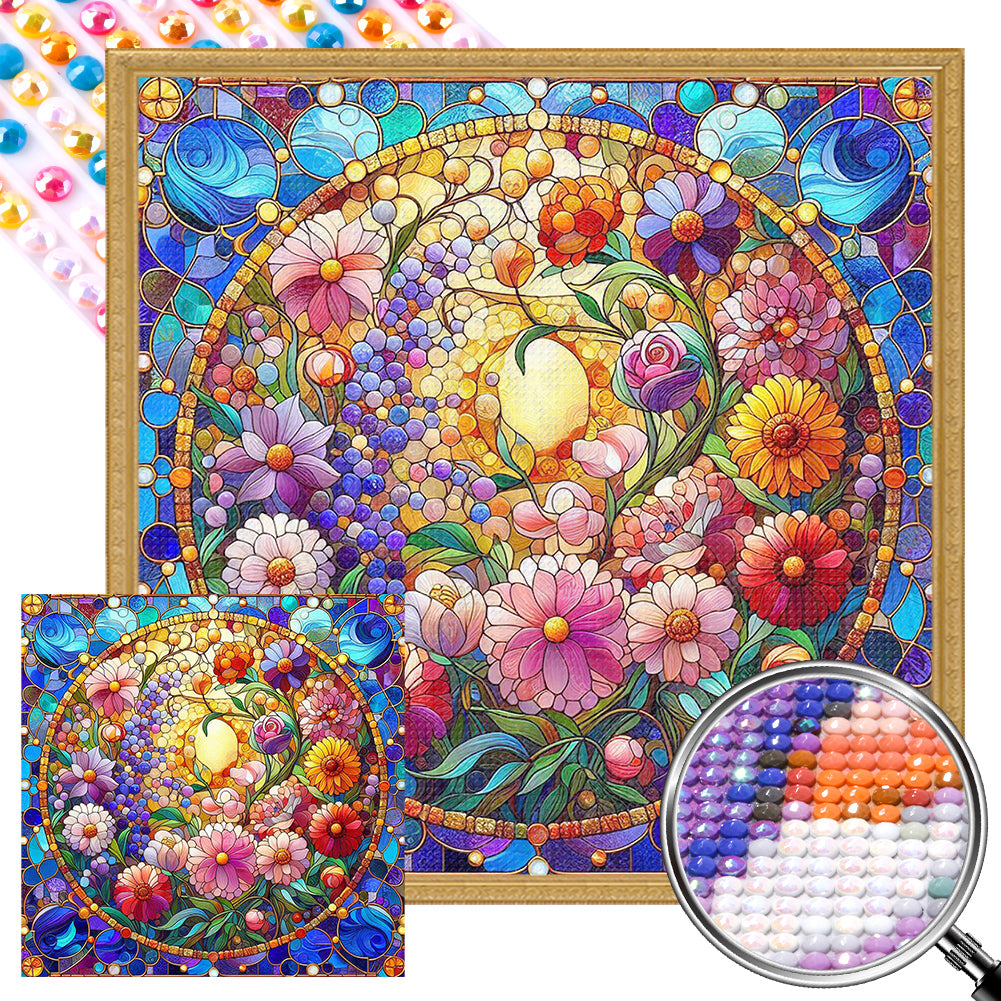 AB Diamond Painting - Full Round - colorful flowers (40*40CM)