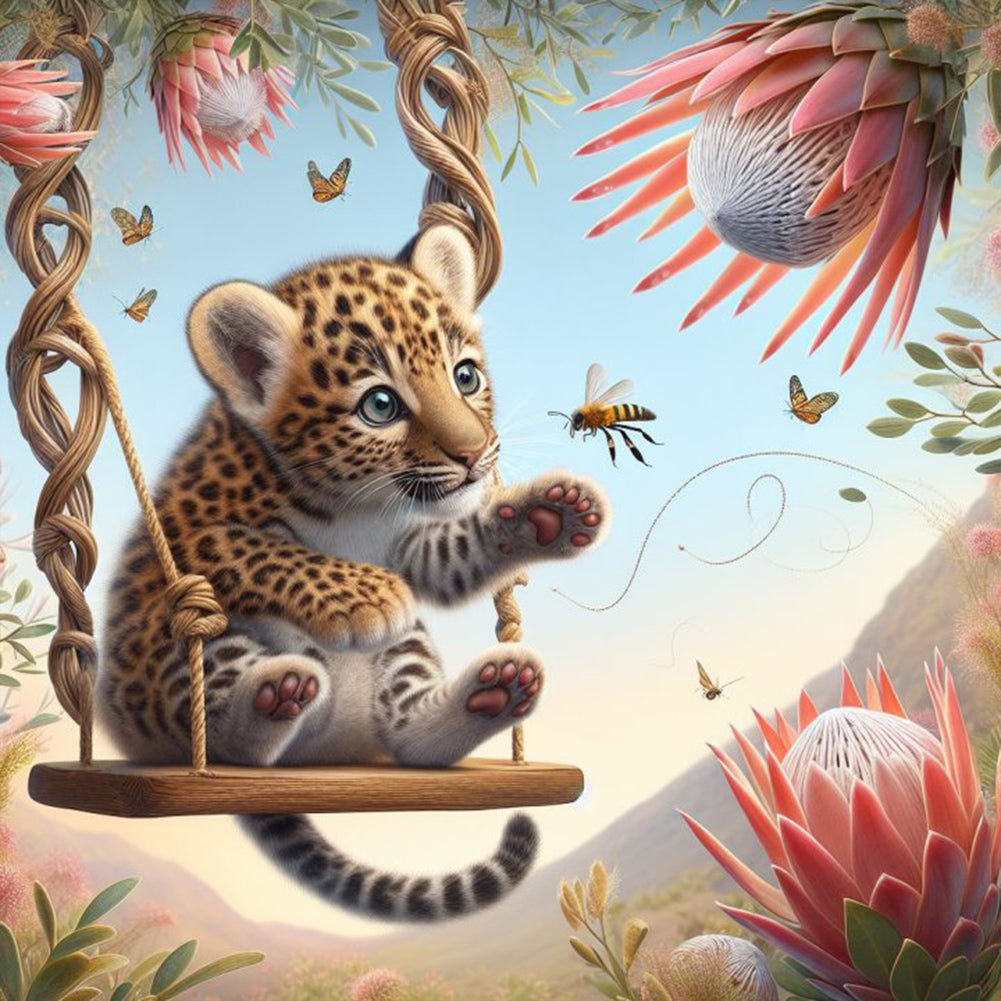 Diamond Painting - Full Round - Leisure leopard (40*40CM)