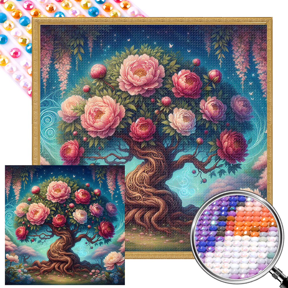 AB Diamond Painting - Full Round - fantasy flower tree (40*40CM)