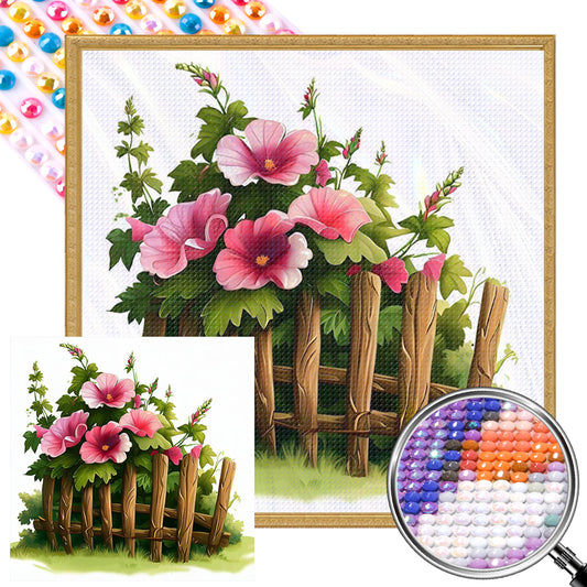 AB Diamond Painting - Full Round - flower fence (40*40CM)