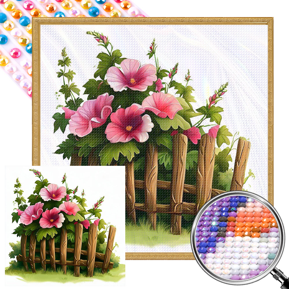 AB Diamond Painting - Full Round - flower fence (40*40CM)