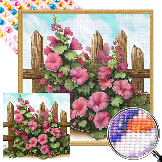 AB Diamond Painting - Full Round - flower fence (40*40CM)