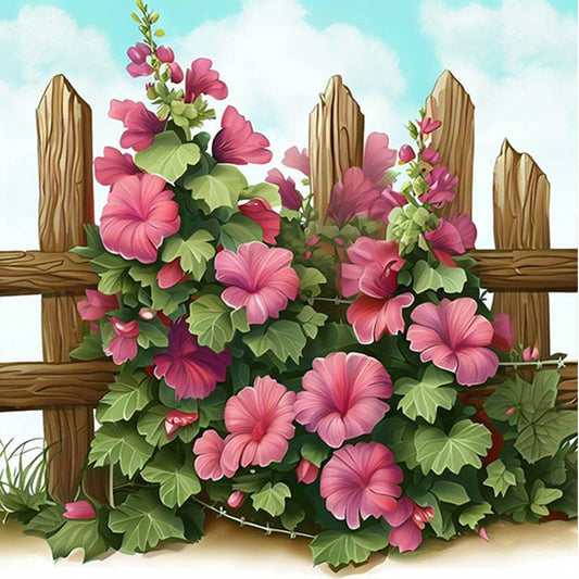 AB Diamond Painting - Full Round - flower fence (40*40CM)