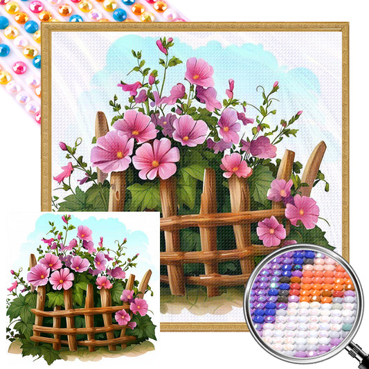 AB Diamond Painting - Full Round - flower fence (40*40CM)