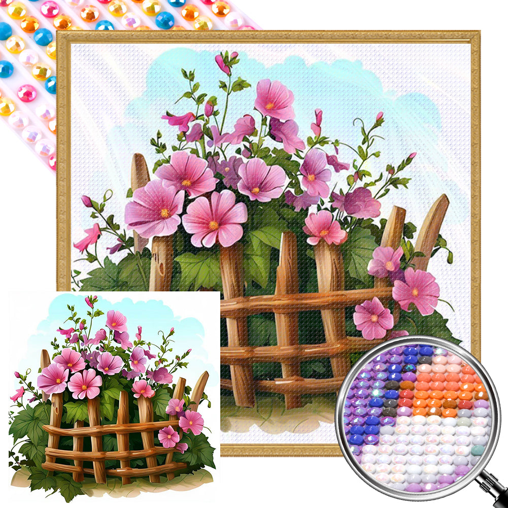 AB Diamond Painting - Full Round - flower fence (40*40CM)