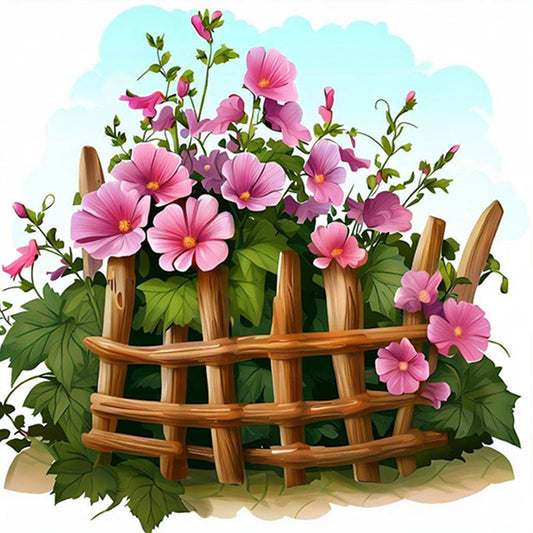 AB Diamond Painting - Full Round - flower fence (40*40CM)