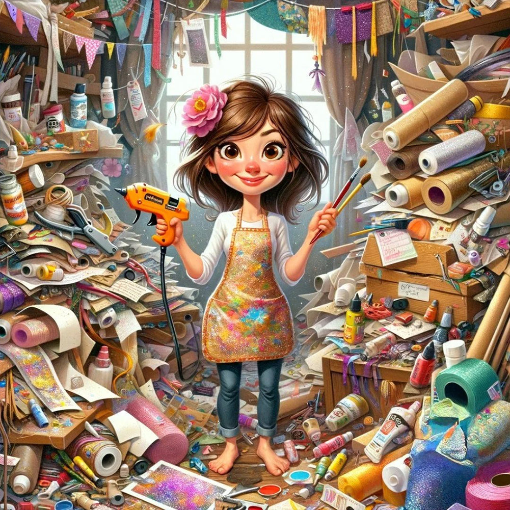 Diamond Painting - Full Round - handmade girl (50*50CM)