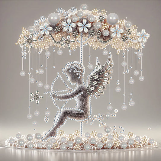 Diamond Painting - Partial Special Shaped - art umbrella cherub (30*30CM)